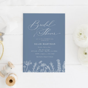 Periwinkle Wildflower Bridal Shower Invitation