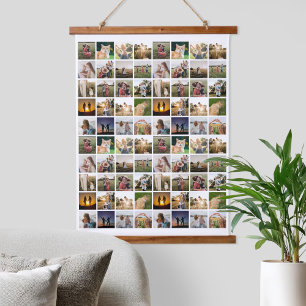 Personalized 80 Photo Collage Hanging Tapestry