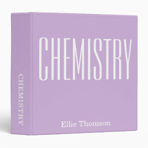 Personalized Chemistry Purple School Subject 3 Ring Binder