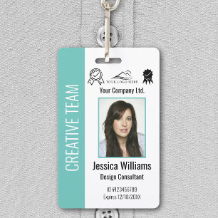 Personalized Corporate Employee ID Badge Teal