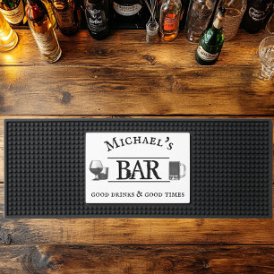 Personalized Name  Bar Mat