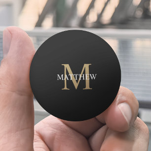 Personalized Name Monogram Black Ping Pong Ball