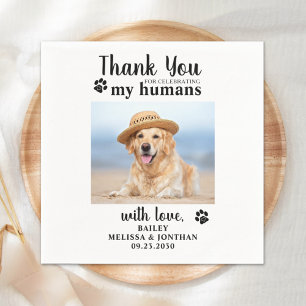 Personalized Pet Photo Thank You Dog Wedding Napkins