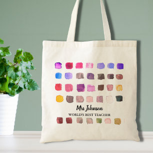 Personalized Teacher's Colorful Tote Bag