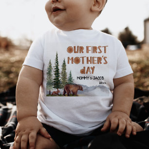 Personalized Woodland 1st Mother's Day Baby T-Shirt