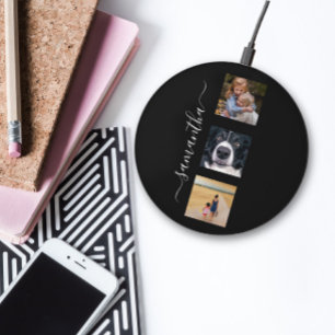 Photo Custom Template Name Monogram  Wireless Charger