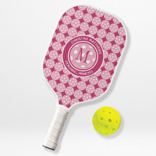 Pickleball Princess Custom Quote Name Initial Pink Pickleball Paddle