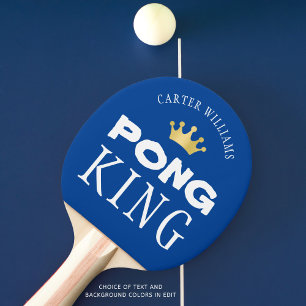 PING PONG KING Personalized Editable Black Ping Pong Paddle