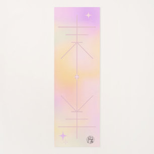 Pink yellow ombre yoga alignment teacher yoga mat