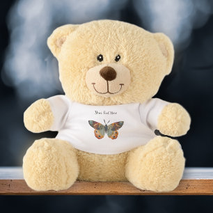 Pretty Monarch Butterfly Orange and Blue Wings Teddy Bear