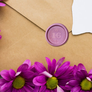 Pretty Rose & Crown Wreath Sweet 16 Wax Seal Stamp