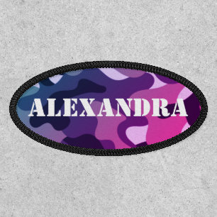 Purple Camouflage Military Camo Personalized Name Patch