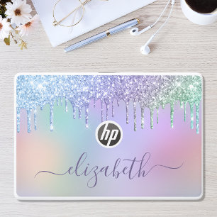 Rainbow Glitter Personalized HP Laptop Skin