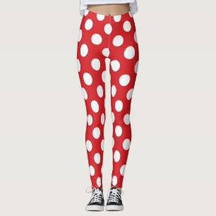 Red & White Polka Dots Birthday Party Leggings