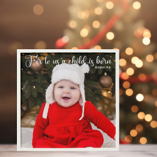 Religious Baby Photo Christmas Bible Verse Peel And Stick Photo Tile