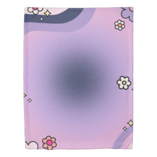 Retro Gradient And Rainbow Purple Lavender Duvet C