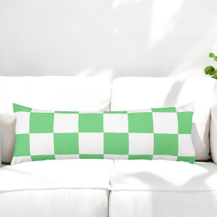 Retro Green Chessboard Tile Y2K Aesthetic Pattern Body Pillow