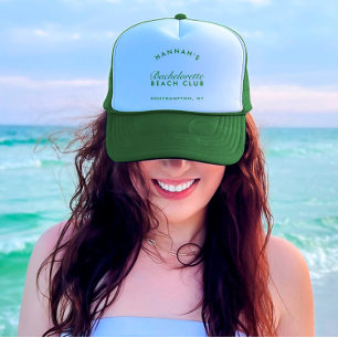 Retro Modern Green Bachelorette Trucker Hat