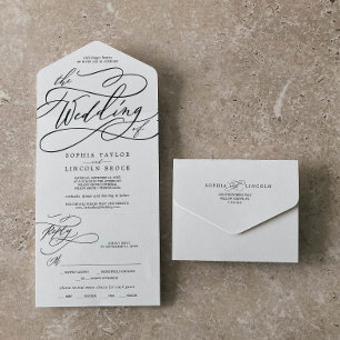 Romantic Calligraphy The Wedding Of All In One Invitation