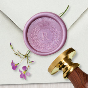 Royal Crown Laurel Wreath Classic Monogrammed Wax Seal Stamp