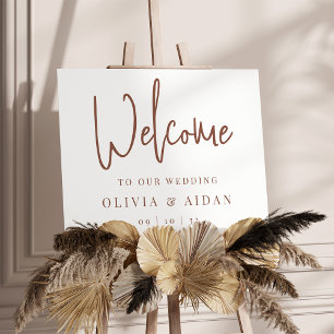 Rust   Modern Handwritten Wedding Welcome Sign