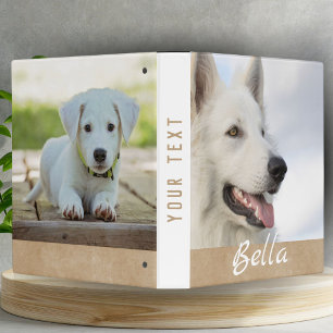 Rustic 2 Full Photos Pet Dog Photo Album  3 Ring Binder