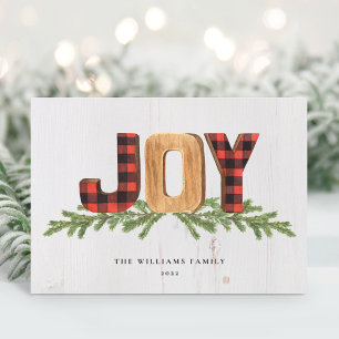 Rustic Joy Christmas Non-Photo Holiday Card