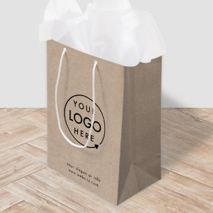 Rustic Kraft Logo   Business Modern Natural Medium Gift Bag