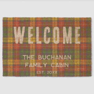 Rustic Plaid Elegant Family Cabin Tartan Doormat