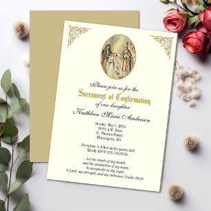 Sacrament of Confirmation Girl Religious Catholic  Invitation