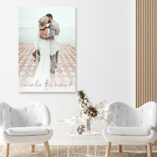 Script Couple Photo Remember This Moment Wedding  Canvas Print