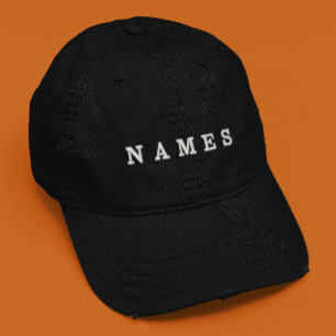 Simple Black Custom Add Your Name Elegant Embroidered Baseball Cap