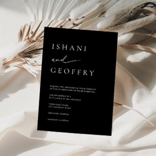 Simple Black & White Elegant Minimalist Wedding Invitation