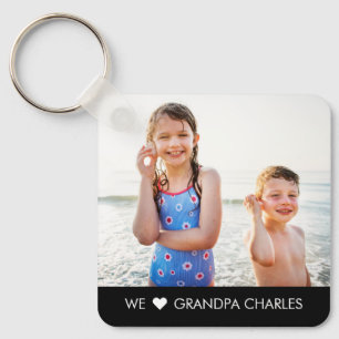 Simple Caption Personalized Photo Keychain