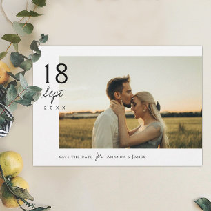 Simple Elegant Chic Photo Wedding Save the Date Invitation