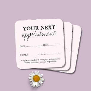 Simple Elegant Light Pink Beauty Salon Appointment Card