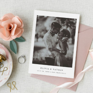 Simple Elegant Text and Photo   Wedding Save The Date