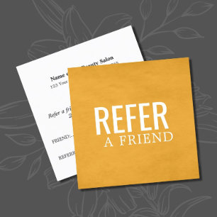 Simple Elegant Yellow White Referral Card