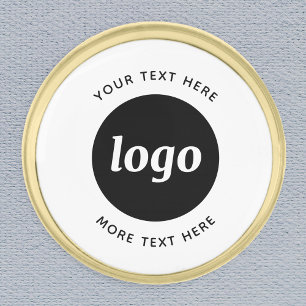 Simple Logo With Text Business Gold Finish Lapel Pin