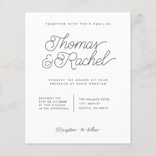 Simple Modern Calligraphy Wedding Invitation