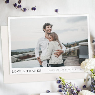 Simple Modern Photo Thank You Wedding Card