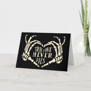 Skeleton Hands Heart Shape Custom Wedding Card