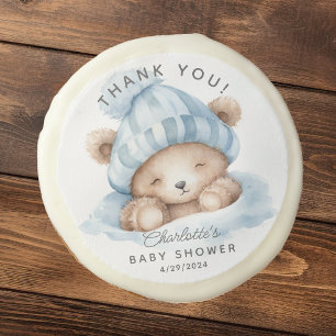 Snuggle Bear Baby Shower Favor Sugar Cookie