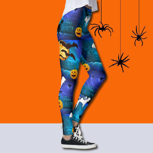 Spooky Halloween Leggings Bats Running Pants