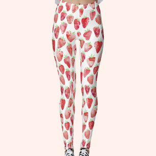 Strawberry Watercolor Leggings