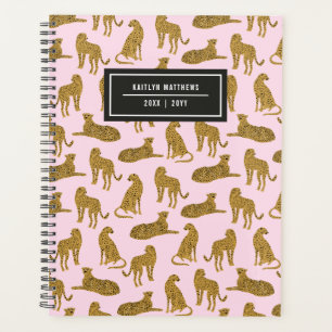 Stylish Leopard Animal Pattern Name   Pink Planner