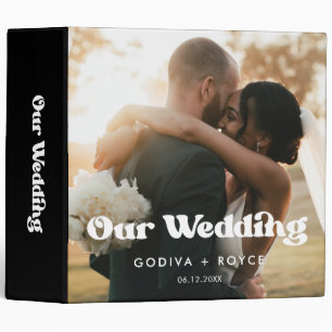 Stylish retro wedding photo album 3 ring binder