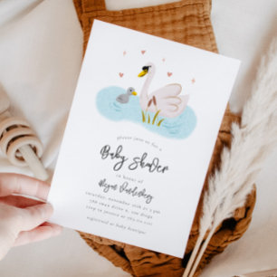 Swan Baby Shower Invitation