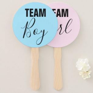 Team Boy & Team Girl Gender Reveal Party Sign Fans