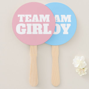 Team Girl / Boy Gender Reveal Party Sign Fans